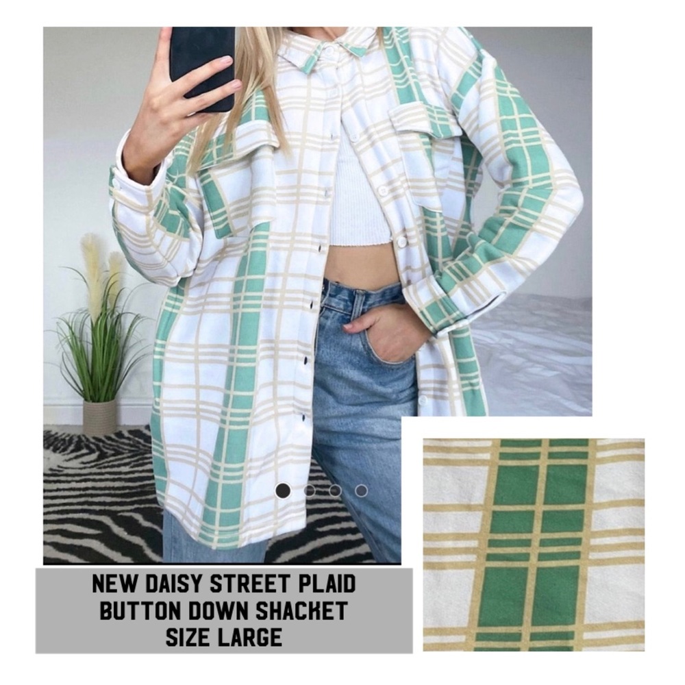New Daisy Street oversize plaid shacket Size large